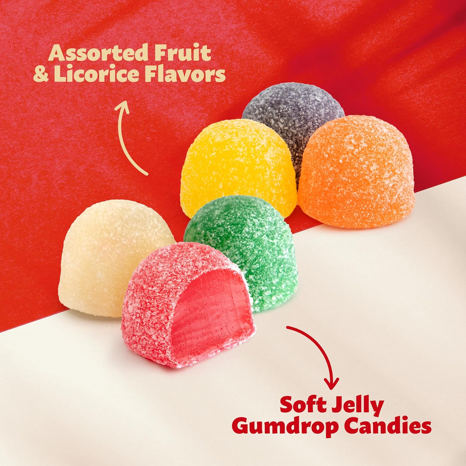 Gum Drops 2-Pound Pack | Giant Gumdrops Jelly Candy | Assorted Fruit a ...
